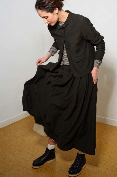 Isabella Clementini black knit and checked skirt