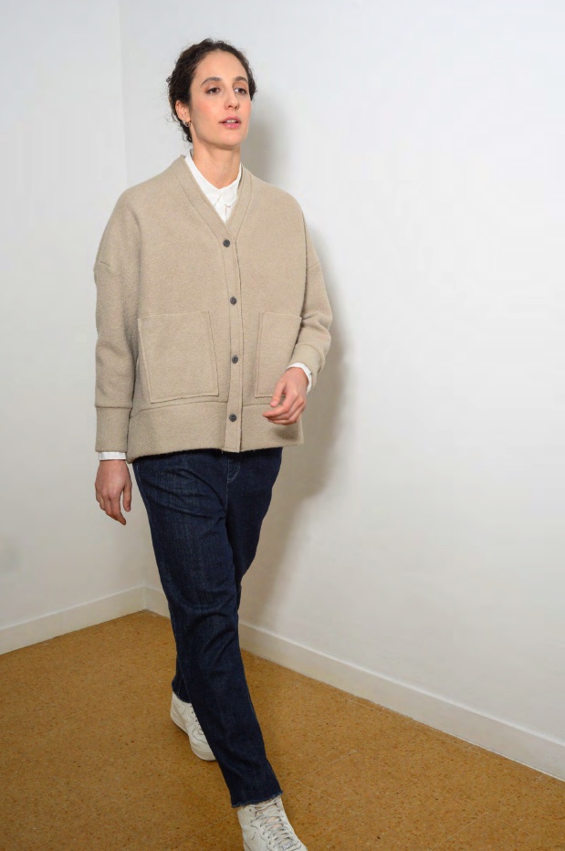 Isabella Clementini patterned coat over black dress