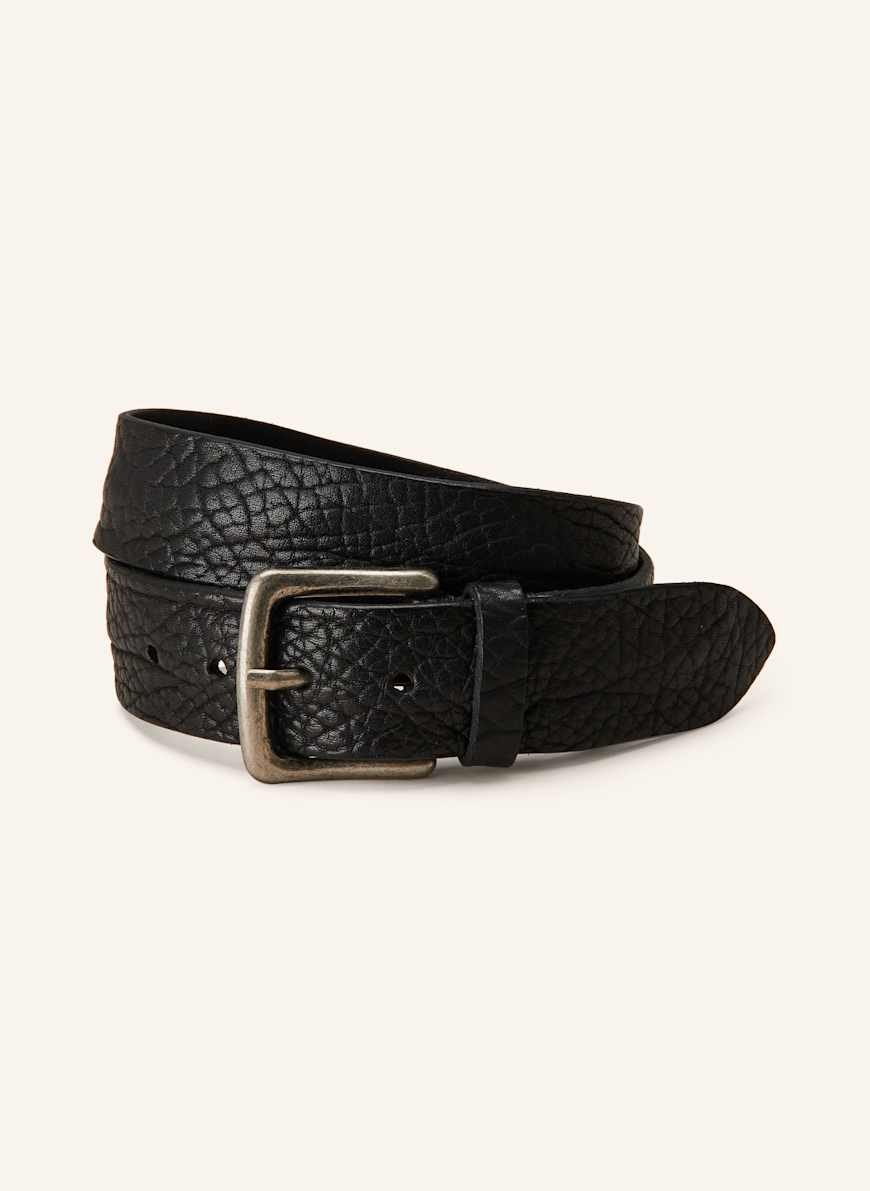Post & Co black leather belt with metal buckle