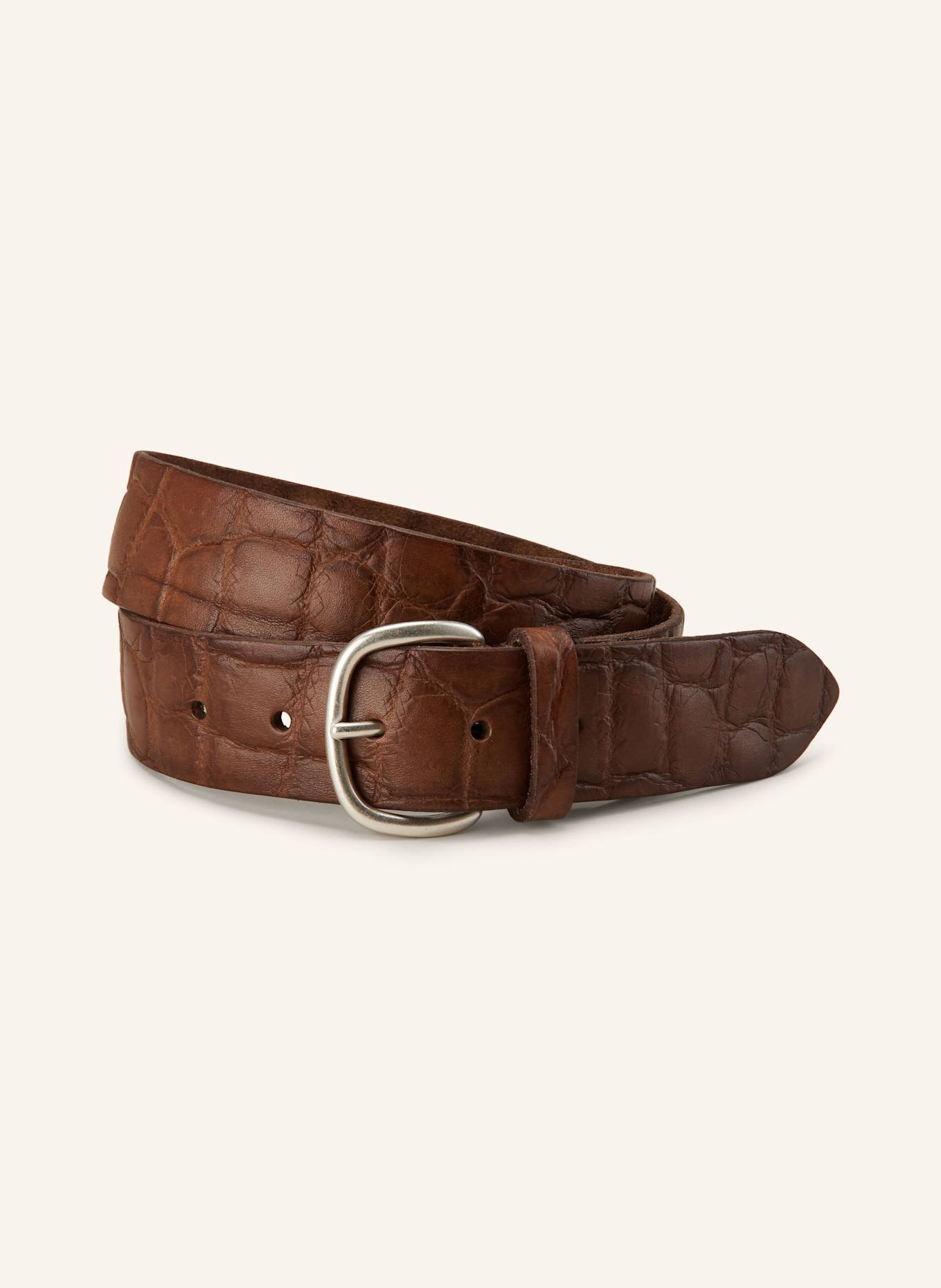 Post & Co brown textured leather belt