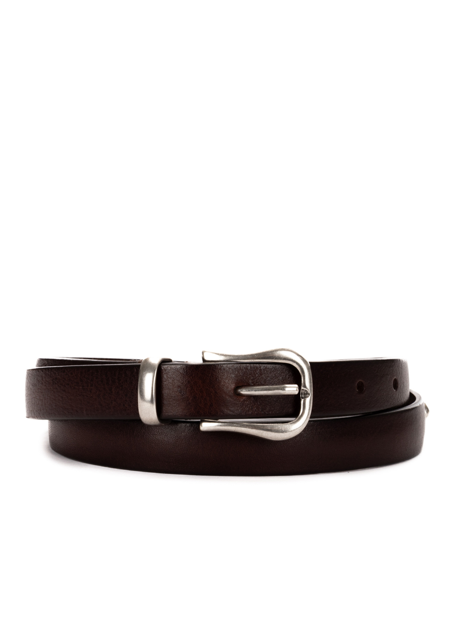 Post & Co dark brown double leather belt