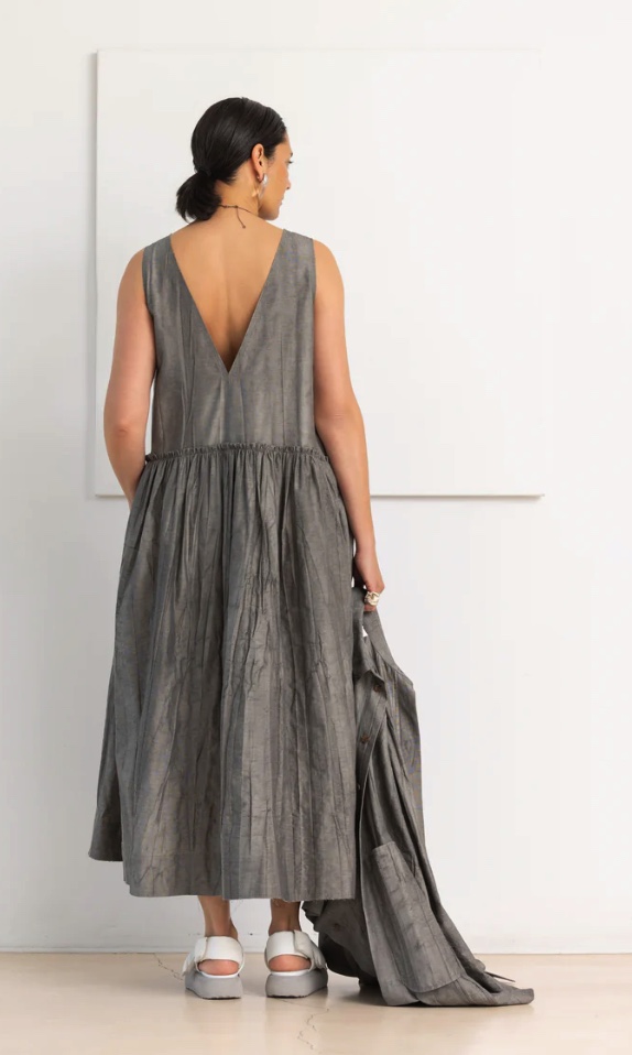 SOH grey gathered-back dress
